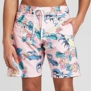 NWOT Batman/DC Pink Men's Swim Trunks